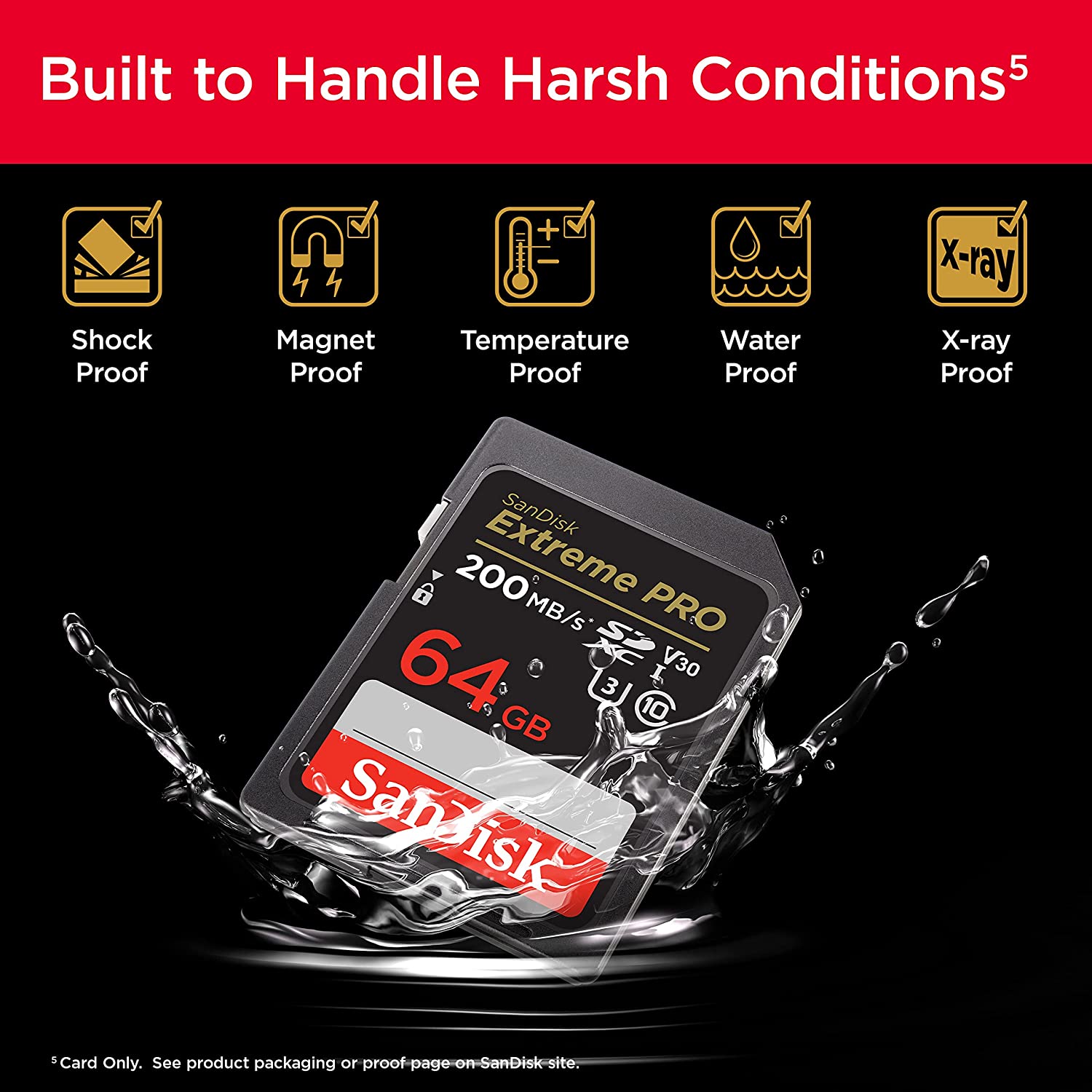 SanDisk Extreme Pro SD UHS I 64GB Card for 4K Video for DSLR and Mirrorless  Cameras 200MB/s Read 90MB/s Write