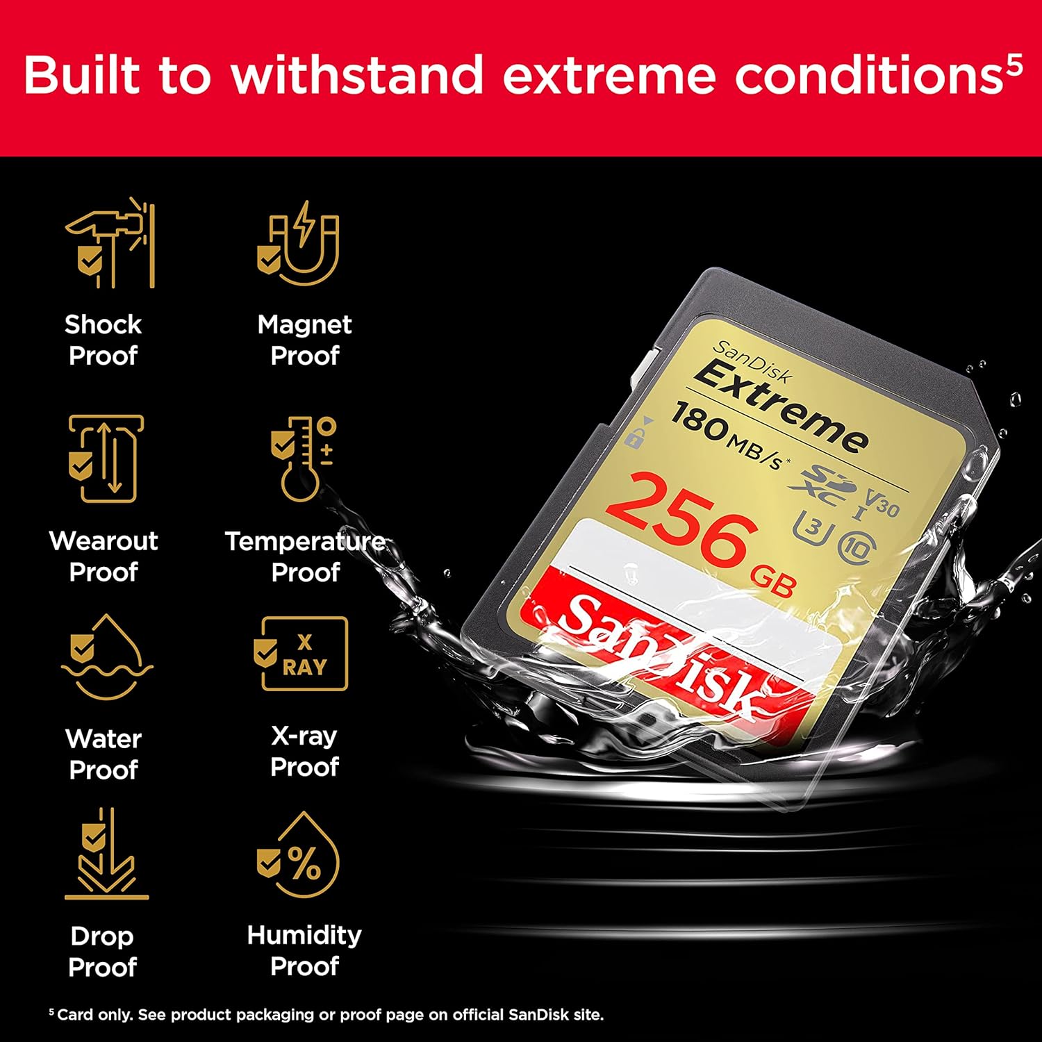 Sandisk extreme sdxc R180mb/s W90mb/s -256GB